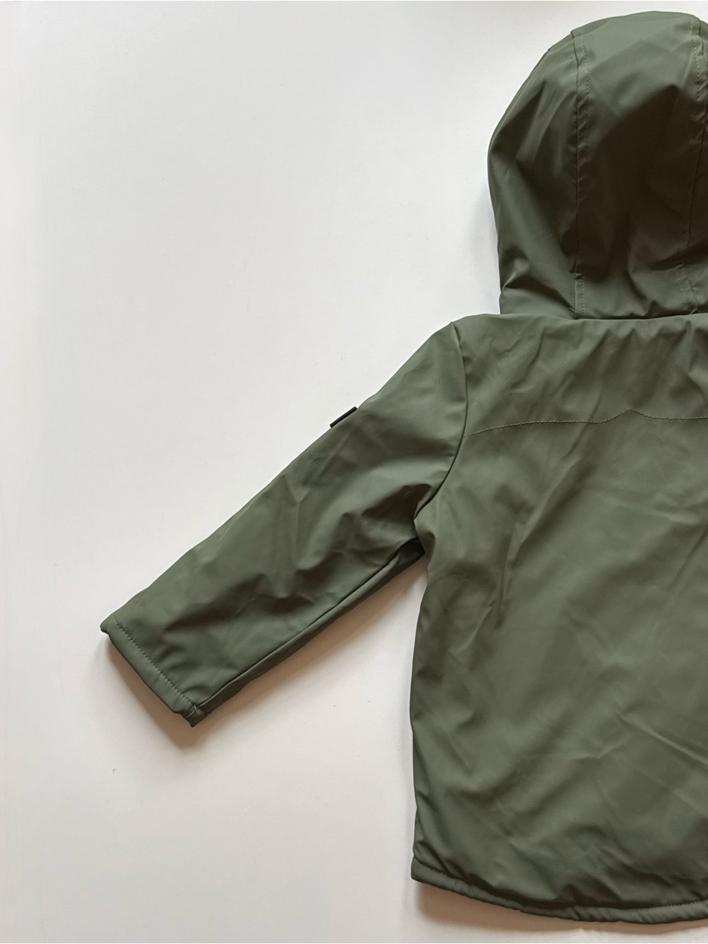 Hunter Boys Plush Lined Olive Hooded Rain Jacket - Size 3T - Picture 11 of 16